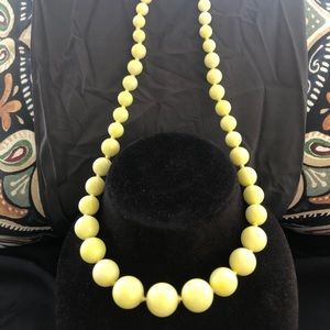 Vintage Yellow Beads Necklace